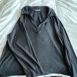 Madewell Relaxed Long Sleeve Polo Top Size M